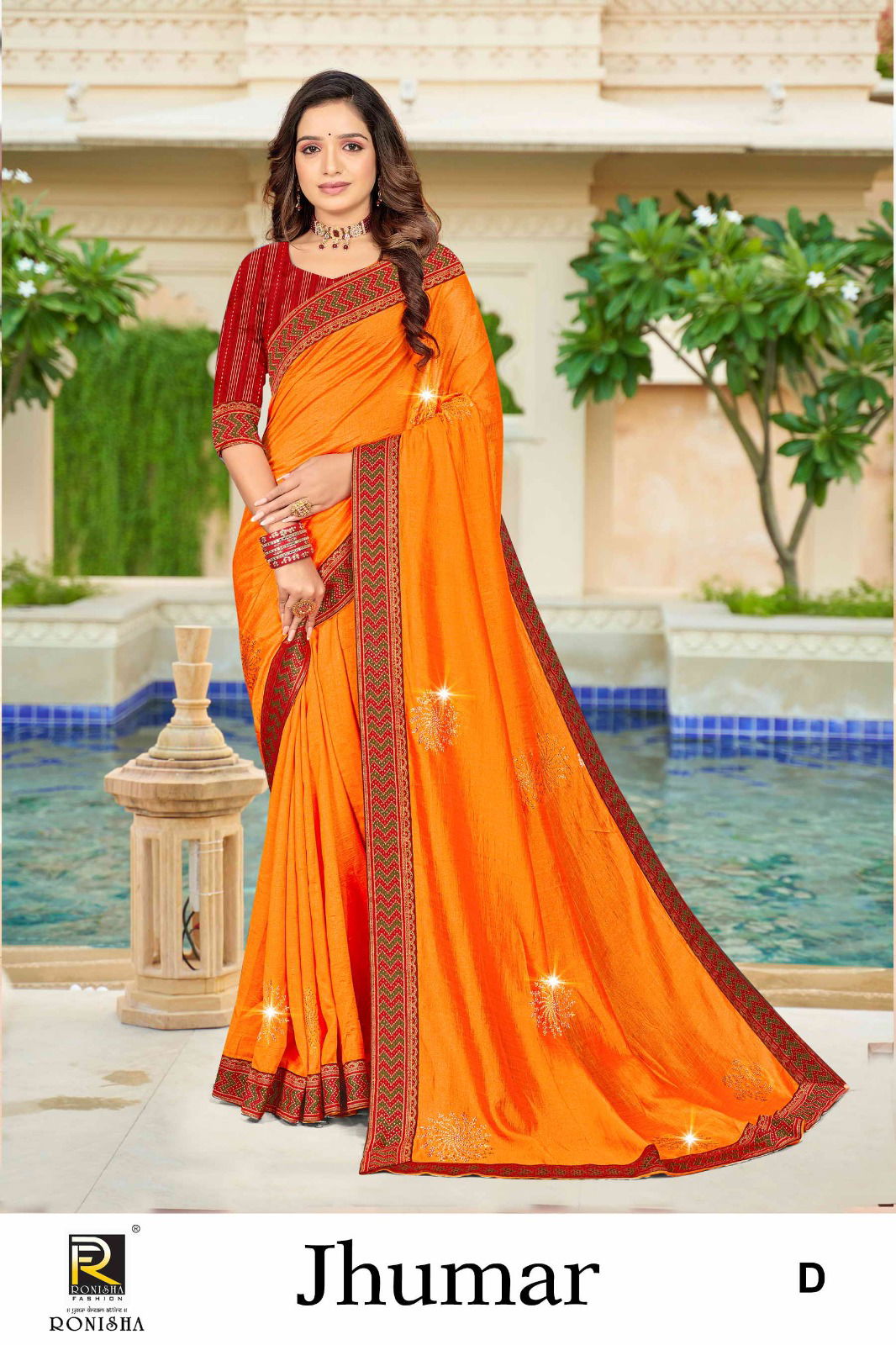 Jhumar A To H By Ronisha Swarovski Work Designer Sarees Wholesale Suppliers In Mumbai
